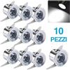 Leovin DIECI FARETTI LED DA INCASSO 1W ILLUMINAZIONE MODERNA RISPARMIO ENERGETICO 220V