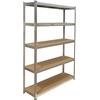 Relaxdays Scaffale portante in Acciaio, 5 Ripiani, 200x120x40 cm, Fino a 875 kg, Argento, Cantina & Garage
