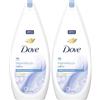 Dove Docciaschiuma Talco, Formula con Idratante Dermo-Naturale, con 1/4 di Crema Idratante, Dermatologicamente Testato, Bagnoschiuma Uomo e Donna, 100% Bottiglia Riciclata* 750 ml (Confezione da 2)