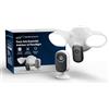 Arlo Floodlight 2K & Essential 3 Indoor 2K, Telecamera Wi-Fi da esterno, resistente alle intemperie, visione notturna a colori, sirena d'allarme, fino a 2000 lumen, prova gratuita di Arlo Secure