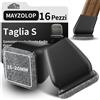 MAYZOLOP 16 tappi per gambe della sedia, colore nero, Ø 16-20 mm, gambe