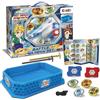 CRAZE BLADE Set trottole Trottole da combattimento a 4 lame, Trottola con lanciatore 4x lanciatori, 1x stadio Arena Trottole bambini Giocattoli per ragazzi e ragazze 32800