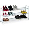 Relaxdays Scarpiera a 3 Ripiani, Scaffale Slim HxLxP: 48 x 100 x 25,5 cm, Portascarpe Salvaspazio per 12 Paia di Scarpe