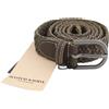 SCOTCH & SODA Cintura Uomo In Cuoio Grigio Intrecciata Con Fibbia 118 CM