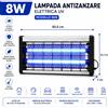 Lampada Antizanzare Elettrica LED UV 8W Ammazza Zanzare