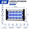 Lampada Antizanzare Elettrica LED UV 6W Ammazza Zanzare