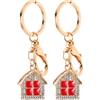 2 Pcs Portachiavi Forma Di Casa Ornamento Decorativo Della Borsa