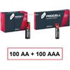 Duracell 100 pile batterie AA Stilo + 100 AAA Duracell Procell