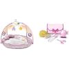 Chicco Palestrina dei Colori Rosa 3In1, Palestrina Neonato Multifunzione Elettronica con Tappeto Neonato, Proiettore Stelle, Luce Notturna Removibile & Set Igiene per Cura dei Bambini, Rosa