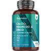 WeightWorld Magnesio Zinco Calcio Vegano con Vitamina D3 K2 MK 7 400 Compresse (13 Mesi di
