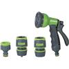 Ribimex Kit Irrigazione Giardino per Annaffiatura e Pulizia | Pistola Multigetto, Raccordo Libero, Racccordo Acquastop, Presa Rubinetto da 3/4 e Riduzione da 1/2, PRA/TB.1312