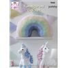 CRS Fur Fabrics King Cole Yummy Pattern All'Uncinetto Cuscino Unicorno E Arcobaleno 9068