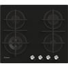 CANDY CDIV6GBFE4WB PIANO COTTURA A GAS 60CM 4 FUOCHI VETRO TEMPERATO NERO
