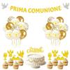 Does not apply Prima Comunione Palloncini Decorazioni,Palloncini Oro Bianco,Prima Comunione Ban