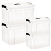 HOHAOO Scatola portaoggetti in plastica con coperchio, 25 L x 2 + 40 L x
