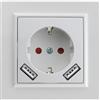 Glowster Spina da incasso Schuko bianca con doppia USB - Ricarica rapida per