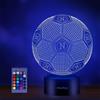 Lampada Calcio Napoli, Napoli Calcio Luce Notturna 3D Led, 16 Colori USB Ricaric