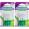 Denthoral 8 Scovolini Interdentali A Punta Cilindrica Di Diametro 0,3 Mm Con Igienico Cappuccio Protettivo - 21 g (Confezione da 2)