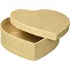 GLOREX Scatola a Forma di Cuore, in Cartone, Naturale, 12 x 12 x 3,8 cm