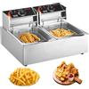 Vevor Friggitrice Elettrica Commerciale Doppio Cestello 12 Litri 3000W Acciaio Inox