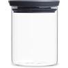 Brabantia 298288 Barattolo Rotondo in Vetro Borosilicato, 0.6 l,