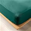 U10 Douceur d'Intérieur Lenzuolo con angoli per 2 persone, cotone, smeraldo,