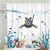 HomeStilez Tenda da Doccia Gatto Subacqueo Impermeabile Lavabile Antimuffa Tessuto