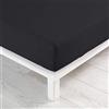 U10 Douceur d'Intérieur Lenzuolo matrimoniale con angoli, cotone, antracite,