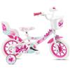 BricoShop24 Bicicletta Bambini 12" Bianco Rotelle Removibili Seggiolino Cestino