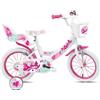 BricoShop24 Bicicletta Bambini 16" Bianco Rotelle Removibili Seggiolino Cestino