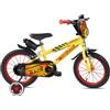 BricoShop24 Bicicletta Bambini 14" Giallo Rotelle Removibili Turbo Race Borraccia