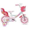 BricoShop24 Bicicletta per Bambini 12" Rosa Unicorno Rotelle Removibili Cestino