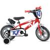 BricoShop24 Bicicletta per Bambini 12" Rosso Rocket Rotelle Borraccia Trombetta