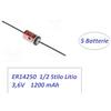 EVE 5 batterie EVE ER14250 1/2 Stilo Litio 3,6V 1200 mAh Litio mezzastilo a saldare