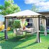 BAKAJI Gazebo da Giardino 3x3 Mt Beige in Metallo Robusto con Tende Chiusura Cer