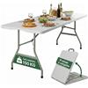 AND HOME Tavolo Pieghevole SalvaSpazio, MISURA: 180x74 cm in HDPE, Struttura in Acciaio -