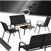 tectake® set salotto da giardino 4 pezzi, set giardino esterno con 2 poltrone, 1