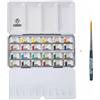 Schmincke ESPACEBEAUXARTS Schmincke Aquarell - Set per Pittura ad Acquerello, in Scatola di Metallo, 24 x