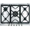 SMEG SRV576GH5 PIANO COTTURA 70CM INOX 5 FUOCHI GRIGLIE IN GHISA