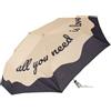 Fisura - Ombrello doppio automatico "All you need is love". Ombrello antivento per 2 persone, compatto da viaggio, lunghezza aperto 116 cm.