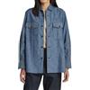 G-STAR Officer BF L/S Camicia Donna Oversized S Blu in Lino Cotone Denim Look
