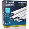 Eurocali 5x Profili da 2 metri (10mt) in Alluminio grigio per Strisce LED