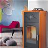 LAMINOX VICTORIA IDRO PLUS TERMOSTUFA A PELLET TERMOVENTILATA 28 KW CUOIO
