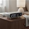 Sveglia Digitale LED Schermo Luminoso Orologio Multifunzione da Comodino Snooze