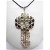 Cozzi Gioielli Croce in Oro Giallo e Bianco 18 Kt (750) con Zaffiri Ceylon naturali - Ciondolo
