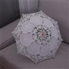 Ombrello Sposa Bianco Di Cotone Fatto Mano Oggetto Nozze Decorativo