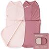 momcozy Swaddle Neonato 0-3 Mesi Sacco Nanna Bambù 2 Pezzi Rosa Tessuto in Bambù