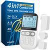 Kongzee 4 in 1 - Unità TENS e fai da te, stimolatore muscolare EMS e massaggio, macchina