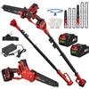 ONEVAN Motosega 4 in 1 a batteria alta, senza spazzole da 8" e 6", con asta tele