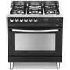 LOFRA PNMG86GVT/C CUCINA RAINBOW 80CM FORNO A GAS VENTILATO NERO MATT/INOX